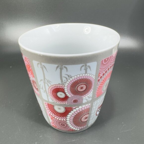 Debra Valencia Coffee Mug Cup Blue Harbor Pink And Gray Floral Dragonfly 16oz - Picture 7 of 11